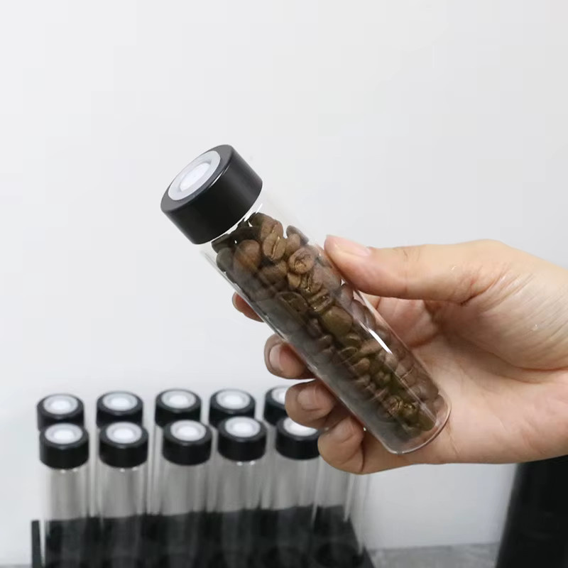 CafeGaGa Kaffeebohnen-Aufbewahrung mit Einzeldosis-Display-Rack und Trichter, transparente Glasbehälter mit Einweg-Auslassventil für Barista-Zubehör - Bild 6