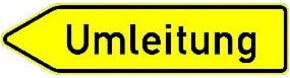 ADCO Umleitung linksweisend Folie in Gelb, B: 125 cm, H: 35 cm - Bild 1