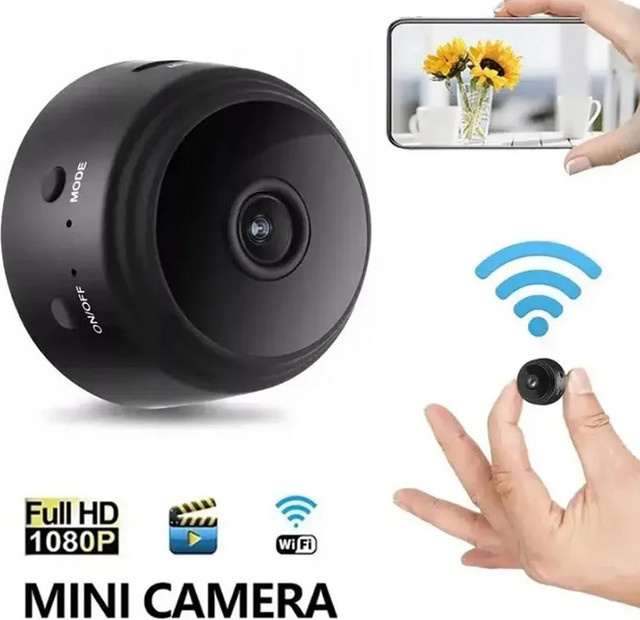 A9 Mini Überwachungskamera mit Wifi, 1080P HD Video, Nachtsicht und Smart Home Funktion, Schwarz - Bild 1