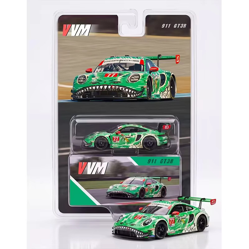 Bburago Porsche 911 GT3R, Automodell, 1:64, Grün/Rosa, Metall - Bild 2