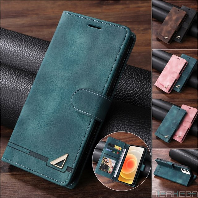 Leder Flip Case Brieftasche mit Kartenfach für Samsung Galaxy S25 S24 S23 S22 S21 S20 Ultra Plus FE Note20 A16 A36 A56 A06 in Rot - Bild 1