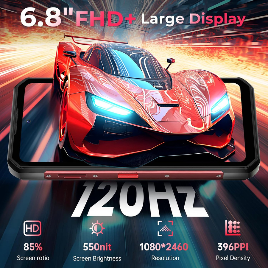 OUKITEL WP56 5G Smartphone mit 256 GB Speicher, 16000 mAh Akku, 6.8 Zoll Display und 108 MP Kamera in Schwarz mit Android 15 - Bild 5