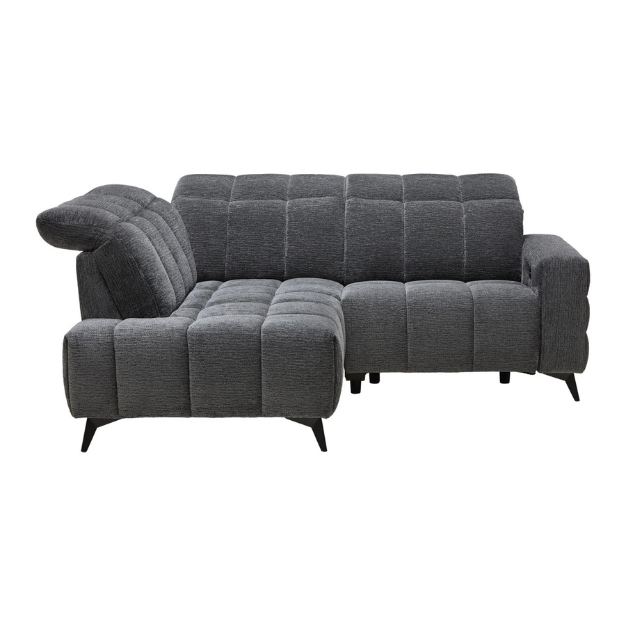 Mömax Wohnlandschaft Paris L-Form in Dunkelgrau mit USB-Ladefunktion, Breite: 215 cm, Tiefe: 85 cm, Höhe: 182 cm - Bild 2