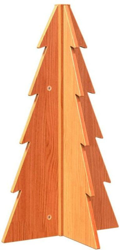 vidaxl Weihnachtsbaum aus Massivholz Kiefer in Braun, Höhe: 69,5 cm - Bild 1