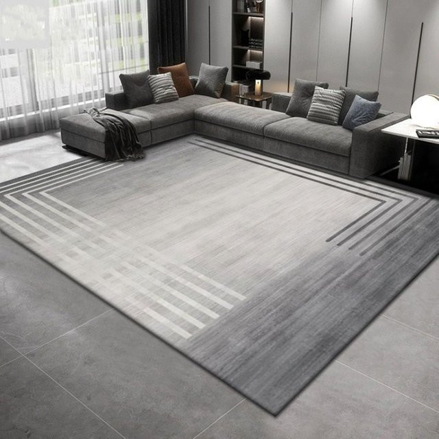 VIKAMA Teppich in Grau mit geometrischem Design, rechteckig, B: 120 cm, T: 80 cm - Bild 1