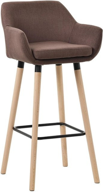 DELUKE Barhocker MIRID mit Lehne, Stoff, Farbe Coffee, B/T/H: 51 x 50 x 101 cm - Bild 1