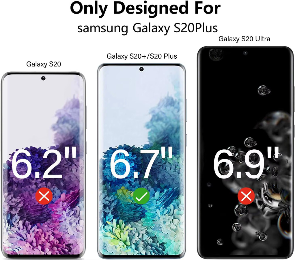 Displayschutzfolie aus gehärtetem Glas für Samsung Galaxy S20Plus und S20Plus+ Serie, transparent - Bild 2