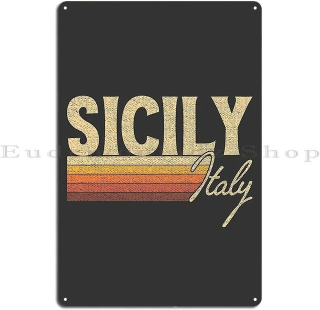 Personalisierbares Metallschild Sizilien Italien als Wandbild aus Eisen, B/H: 30 x 40 cm - Bild 1