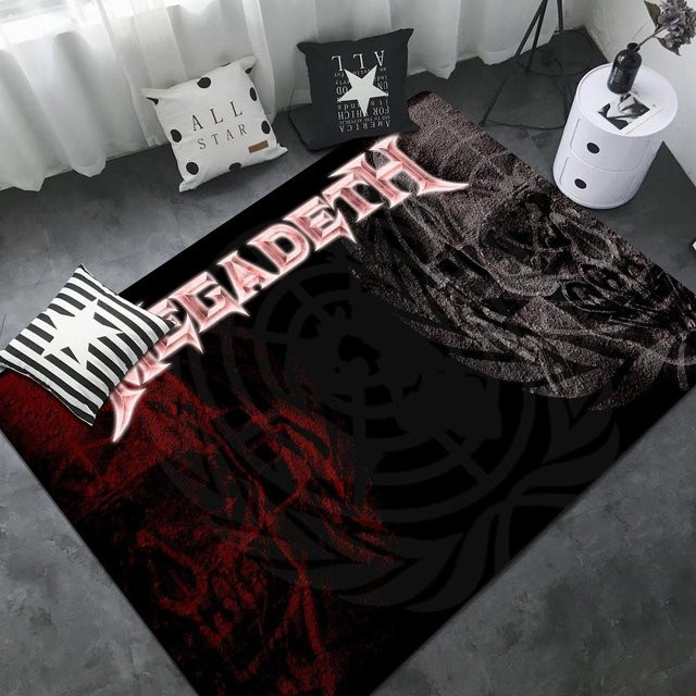 Karpetti Fußmatte Megadeth Heavy Metal Rock Design, Schwarz, B/L: 80 x 160 cm, rutschfest und waschbar - Bild 1