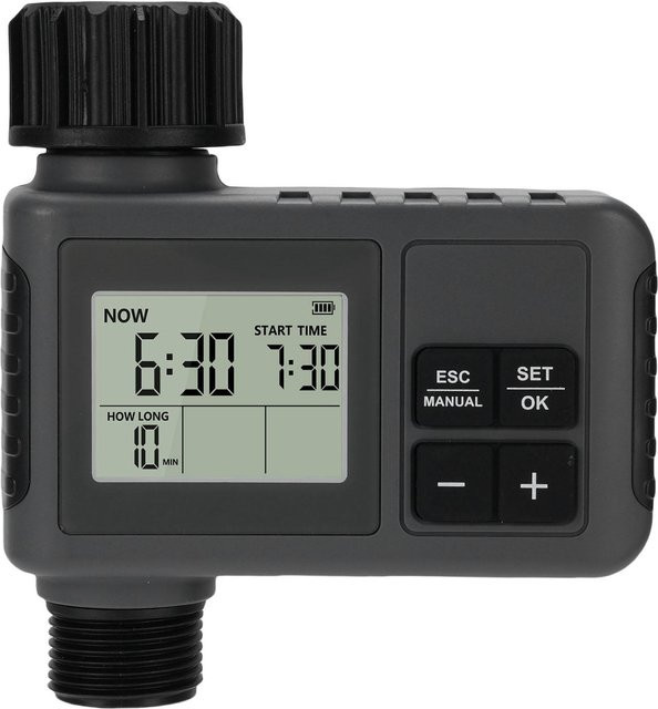 Fishine Smart Digitaler Bewässerungstimer mit Regendelay und LCD-Display in Grau - Bild 1