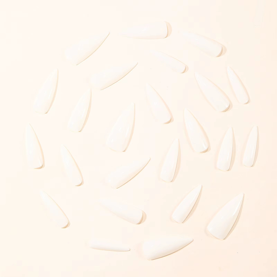 YADORNOS Kunstnägel, Stiletto, Milchweiß, 24 Stück - Bild 2