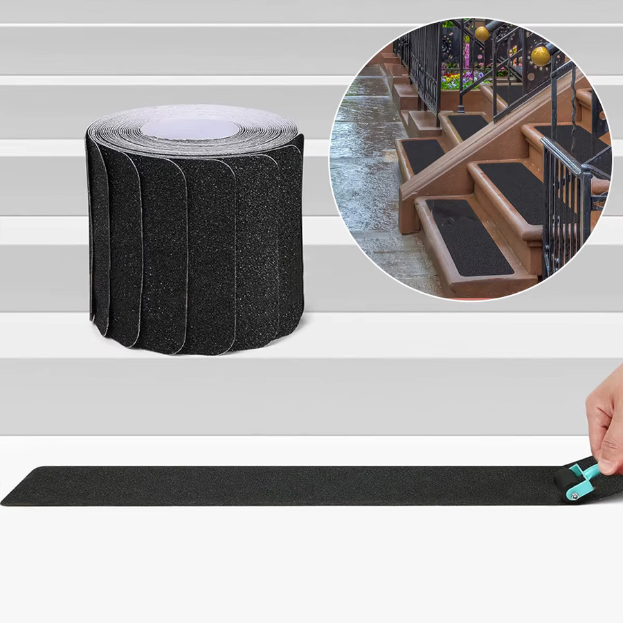 Wasserdichtes Anti-Rutsch-Klebeband in Schwarz aus Gummi für Treppenstufen, Rampen und Skateboards - Bild 4