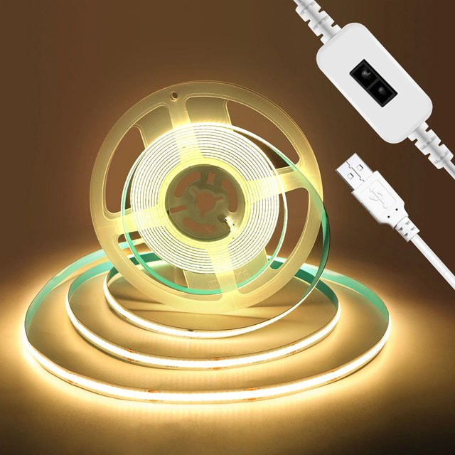 Acosh Neon COB LED-Lichtstreifen mit Handbewegungssensor und USB-Anschluss in Weiß für Küchenschrank und Möbel - Bild 1