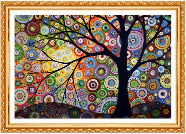 FIYO 5D Diamantgemälde zum Selbermachen Traumbaum in Multicolor, B/H: 30 x 20 cm - Bild 1