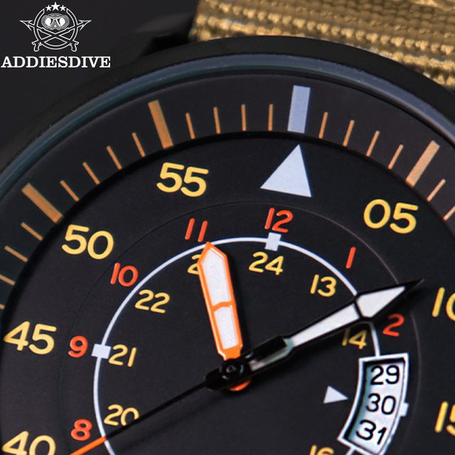 ADDIESDIVE Armbanduhr, Quarz, Edelstahl, Textil/NATO, Schwarz, Herren - Bild 1
