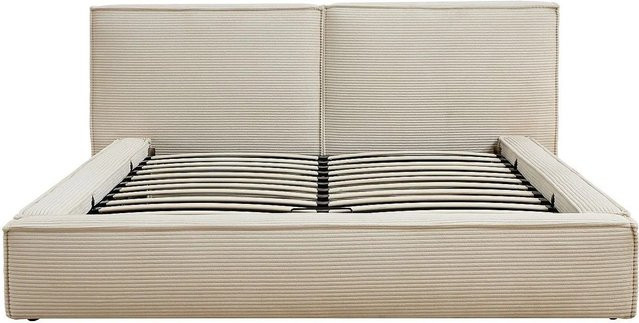 Taveso Bett mit Bettkasten in Beige mit Cord-Velours-Bezug, B/T/H: 160 x 200 x 92 cm - Bild 1