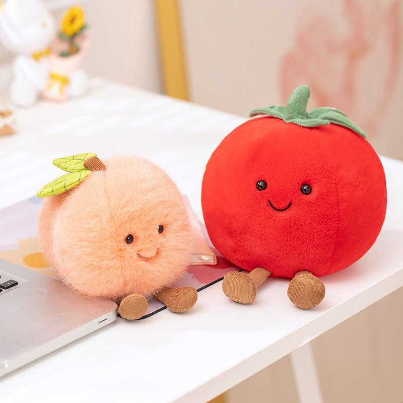 Yiran Furniture Tomate Pfirsich Plüschtier mit Kissen 12cm - Bild 1