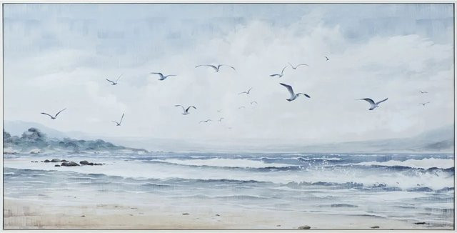 Art Universe Leinwandbild Flug über dem Meer in Blau, B: 140 cm, H: 70 cm - Bild 1
