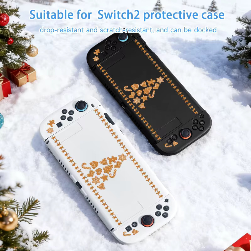 Stoßfeste Softshell-Schutzhülle für Nintendo Switch2 im Weihnachtsthema in Weiß - Bild 4