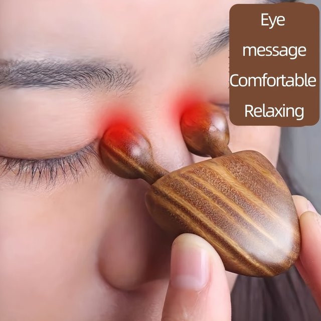 FUBEICHLY Sandelholz-Gesichtsmassagegerät für Gesicht und Augen, Unisex - Bild 1