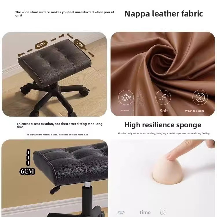 Ergonomische Fußstütze von LIUSHADUOLA in Schwarz mit Memory-Schaum und synthetischem Leder, höhenverstellbarer Fußhocker für Home Office und Sofa - Bild 3