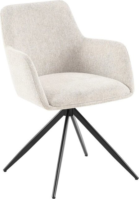 DELUKE Esszimmerstuhl PELON in Creme mit Stoffbezug, B/T/H: 56 x 62 x 81 cm - Bild 1