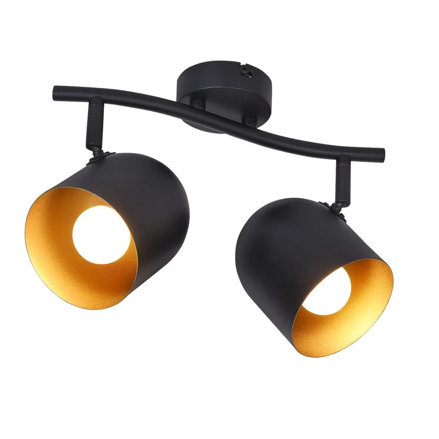 NETTLIFE Deckenstrahler aus Metall in Schwarz oder Gold/Messing mit verstellbarem LED-Design im Retro-Stil für E14 Leuchtmittel - Bild 2