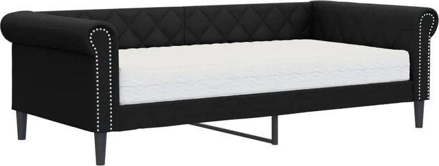 vidaXL Tagesbett mit Matratze in Schwarz aus Kunstleder mit modernem Design B/T/H: 90 x 200 cm - Bild 1