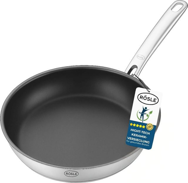 Rösle Elegance ProCera Bratpfanne mit Keramikversiegelung in Silber, Durchmesser: 28 cm - Bild 1