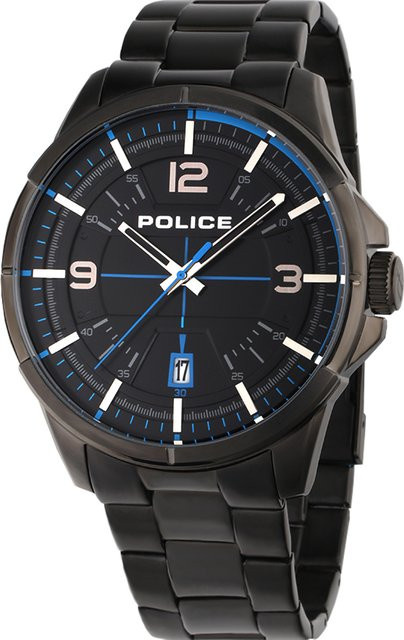Police Herrenuhr, Quarz, Edelstahl, 48 mm, Schwarz, 3 ATM - Bild 1