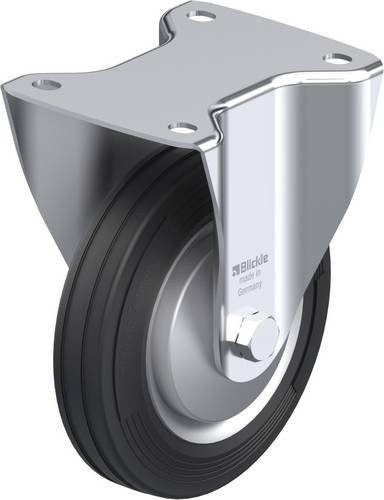 Blickle Bockrolle B-VE 160R-FA in Schwarz und Silber aus Stahl mit 160 mm Rad-Durchmesser und 135 kg Tragfähigkeit - Bild 1
