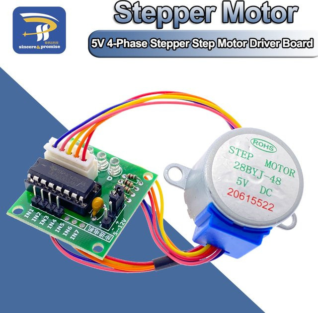 Himbeer-Pi-Kit Schrittmotor-Treiberplatine ULN2003 mit 28BYJ-48 5V 4-Phasen-Schrittmotor und Antriebstestmodul, Mehrfarbig - Bild 1