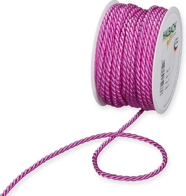 Halbach Kordel 4mm in Rosa, 5m Länge aus Acetat, Baumwolle und Polyester - Bild 1