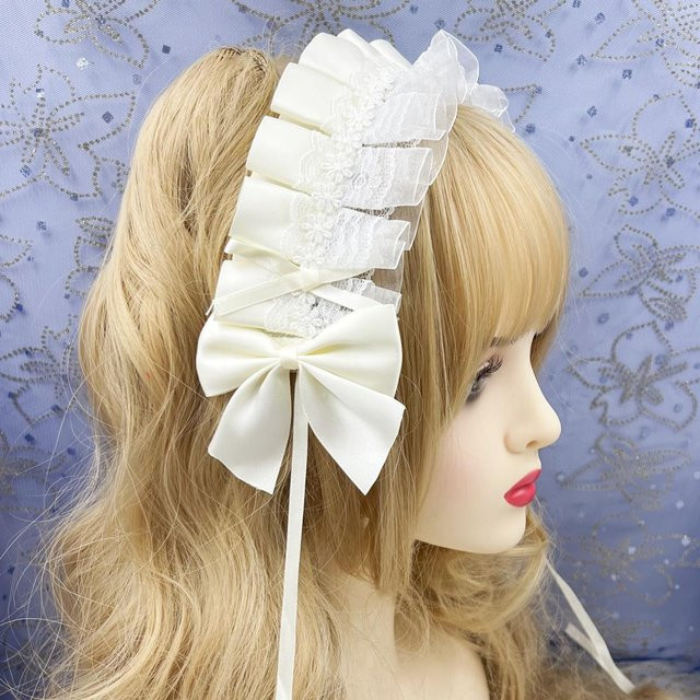 Haarreif Anime Dienstmädchen Cosplay, Spitze, Blume, weiß, Damen - Bild 1