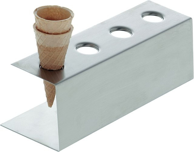 Schneider Eistütenhalter aus Edelstahl in Silber, B/T/H: 9,5 x 2,6 x 8,5 cm - Bild 1
