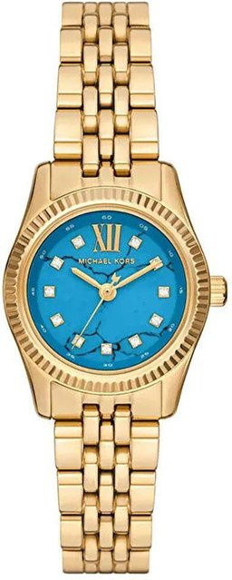Michael Kors Armbanduhr, Quarz, Edelstahl, Gold, blaues Zifferblatt, 26 mm, Damen - Bild 1