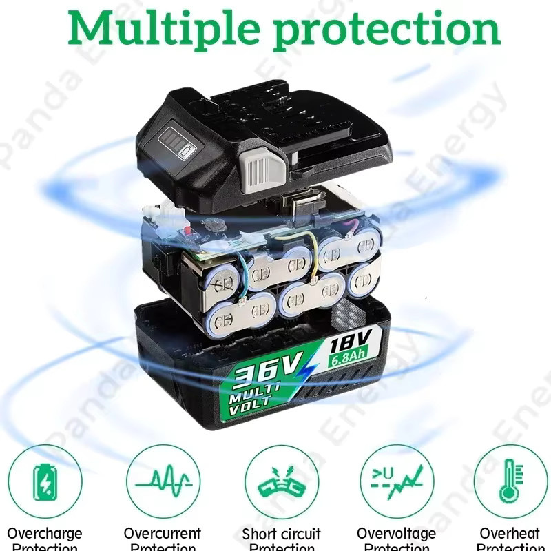 HiKOKI Li-Ionen-Akku 18 V 6,8 Ah in Schwarz für Multi-kompatible Werkzeugersatz BSL1850 BSL1860 BSL1840 DS18DSL C18DSL - Bild 2