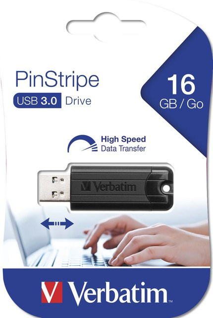 Verbatim PinStripe USB-Stick 16GB USB 3.0 Schwarz - Bild 2