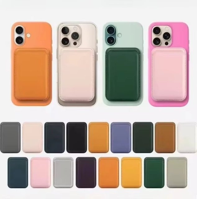 VYOPBC Magnetische Leder-Brieftaschenhülle mit MagSafe Kartenhalter für iPhone 17 16 Pro Max und Samsung S25 S26 Ultra, Farbe: Lila - Bild 1