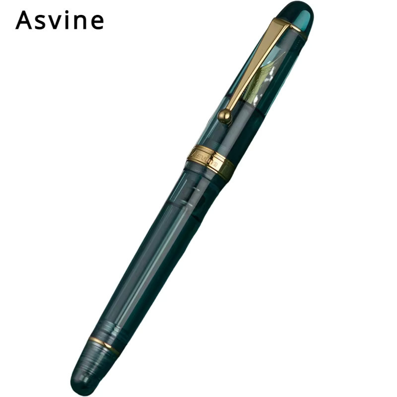 Asvine V126 Füllfederhalter aus Acryl in Stein Grün Transparent mit M/F Feder - Bild 2
