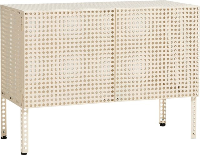 HAY Perforated Cabinet in Beige aus lackiertem Stahl mit Gitterstruktur und Schwenktüren - Bild 1