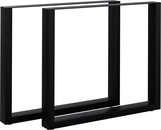 CLP Tischbeine Ilkan Tischgestell aus Metall in Schwarz Matt als 2er Set für deinen DIY-Esstisch - Bild 1