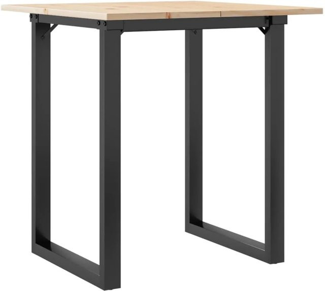 vidaXL Esstisch aus Massivholz Kiefer und Gusseisen in Braun, quadratisch, B/T/H: 70 x 70 x 75 cm - Bild 1