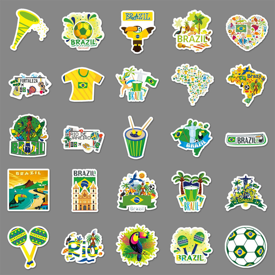 50 Brasilianische Persönlichkeit Cartoon Outdoor Reise Landschaft Aufkleber - Bild 2