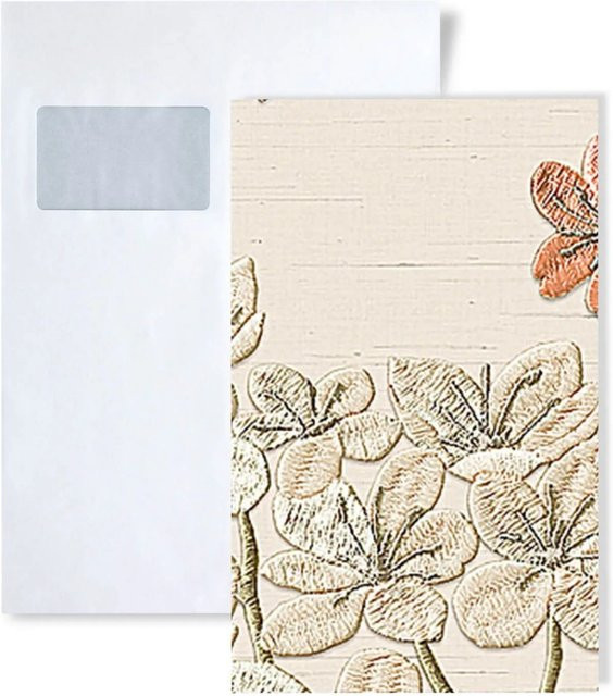 PROFHOME Florale Tapete Musterstück in Rotbraun und Beige, DIN A4 - Bild 1