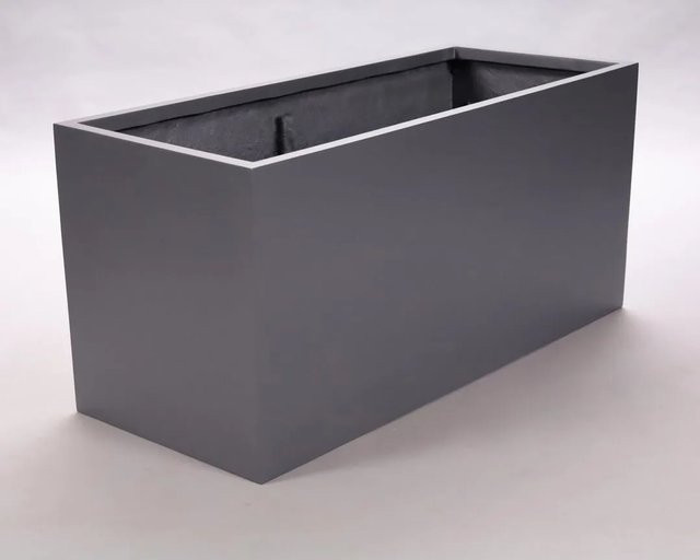 Elegant Einrichten Pflanzkübel aus Fiberglas rechteckig in Anthrazit-Metallic, B/T/H: 120 x 50 x 55 cm - Bild 1