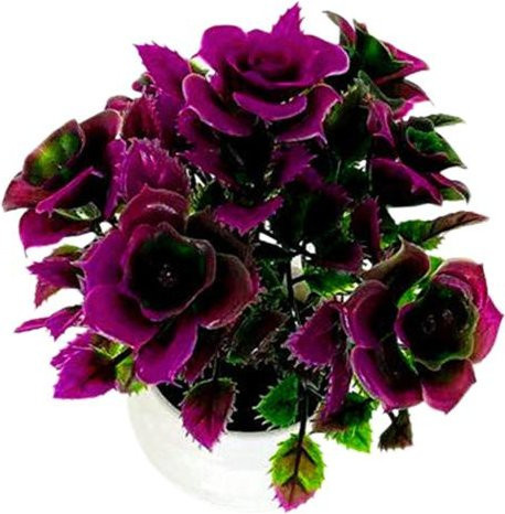 Puntos Dekorative Bonsai Kunstpflanze Chinesische Rosen in Rose Rot aus Kunststoff - Bild 1