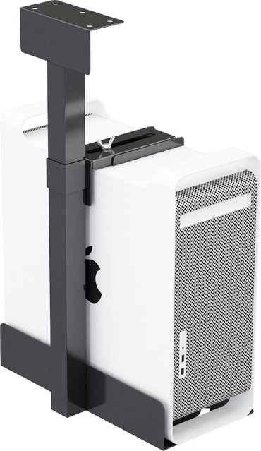 d-mount Computer-CPU-Ständer CP-02 in Schwarz, universeller PC-Gehäusehalter für Schreibtisch oder Wand mit Höhenverstellung, belastbar bis 30 kg - Bild 1