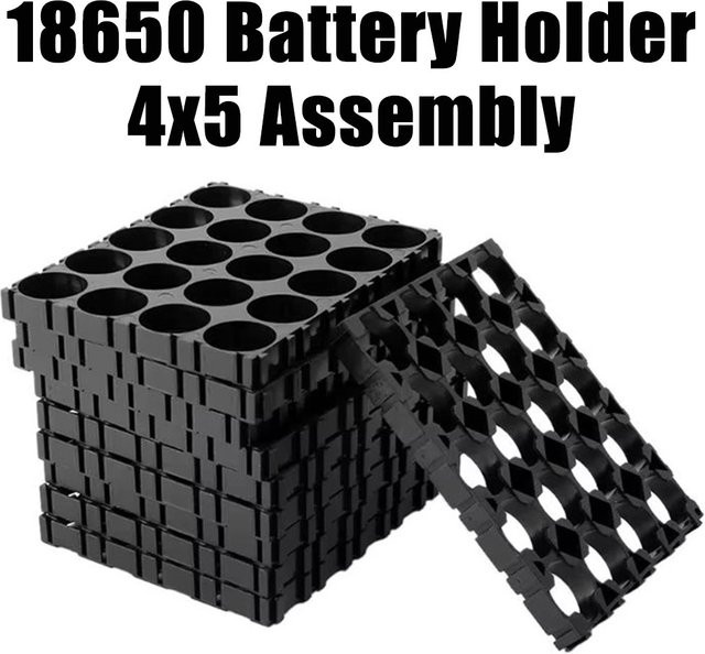 18650 Lithium-Batterie-Halterung für Elektrofahrzeuge, schwarze Batteriezellen-Verbindungshalterung zum Spleißen - Bild 1