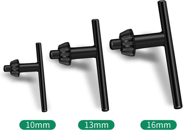 DAZZLEEX Bohrfutterschlüssel Set aus High Carbon Stahl, 3er Set T-förmige Schlüssel in 10 mm, 13 mm und 16 mm - Bild 1